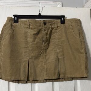 Tan Corduroy Mini Skirt